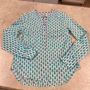 J.CREW Women’s  SZ 6 Novelty Pullover Lightweight Cotton Blouse Multi Color Top